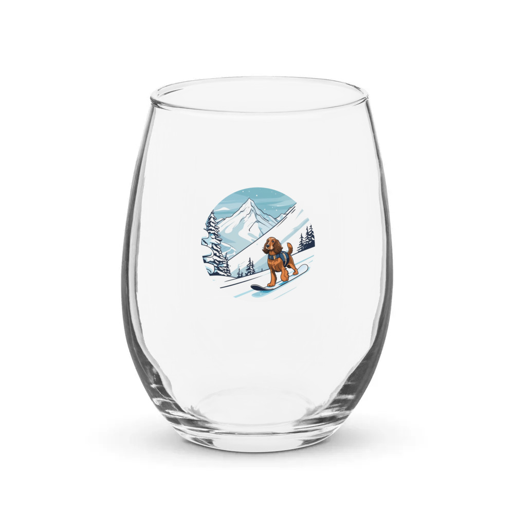 PugMug Custom English Cocker Spaniel Stemless Wine Glass