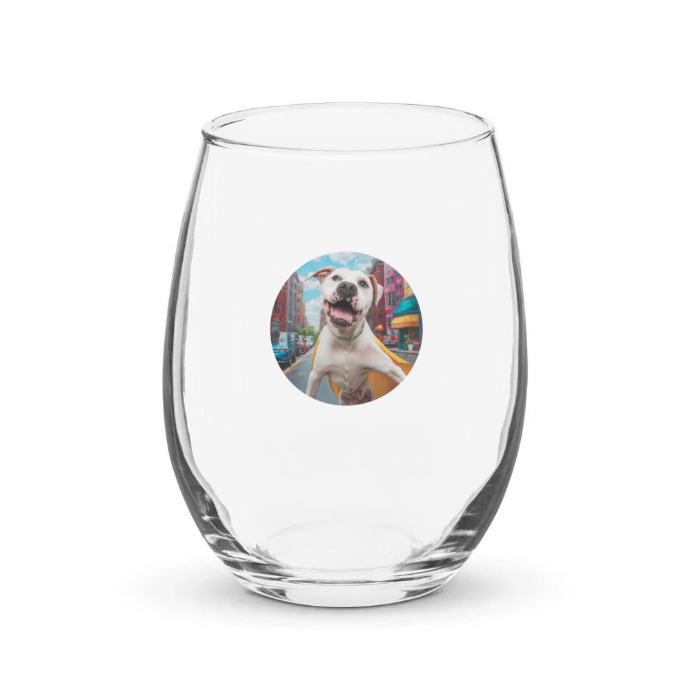 PugMug Custom Melody Stemless Wine Glass
