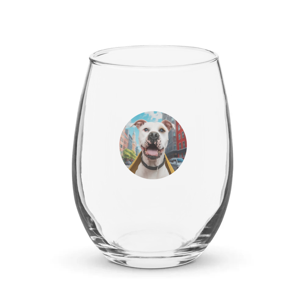 PugMug Custom Melody Stemless Wine Glass