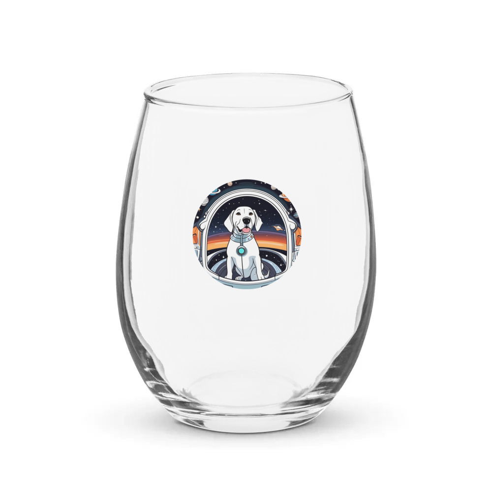 PugMug Custom Pointer Dog Stemless Wine Glass