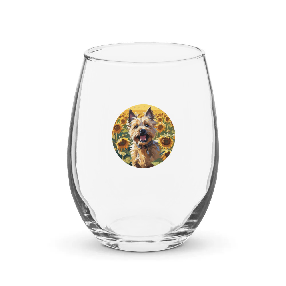 PugMug Custom Cairn Terrier Stemless Wine Glass