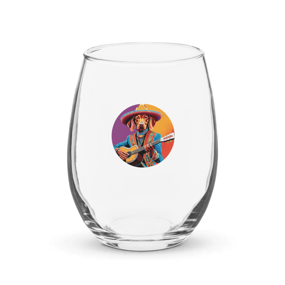 PugMug Custom Vizsla Stemless Wine Glass