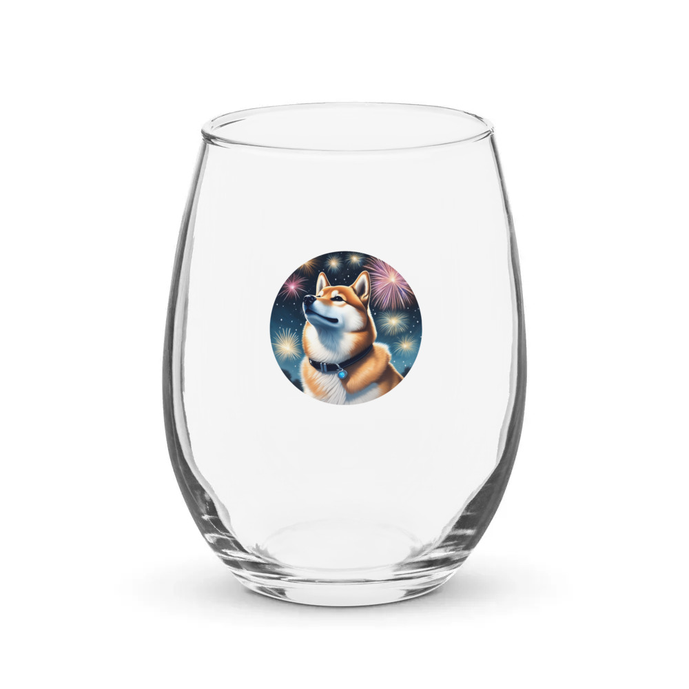 PugMug Custom Shiba Inu Stemless Wine Glass