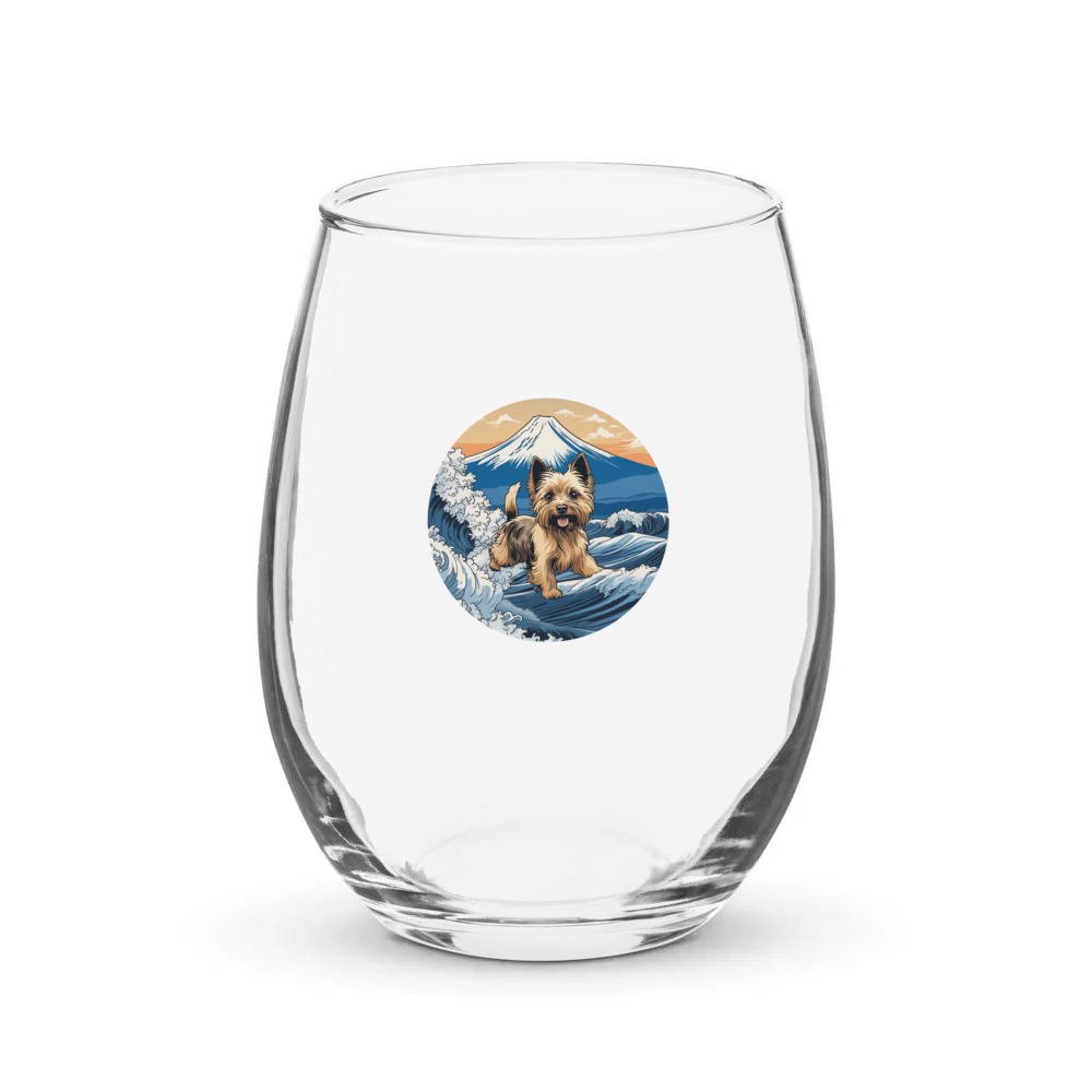 PugMug Custom Cairn Terrier Stemless Wine Glass