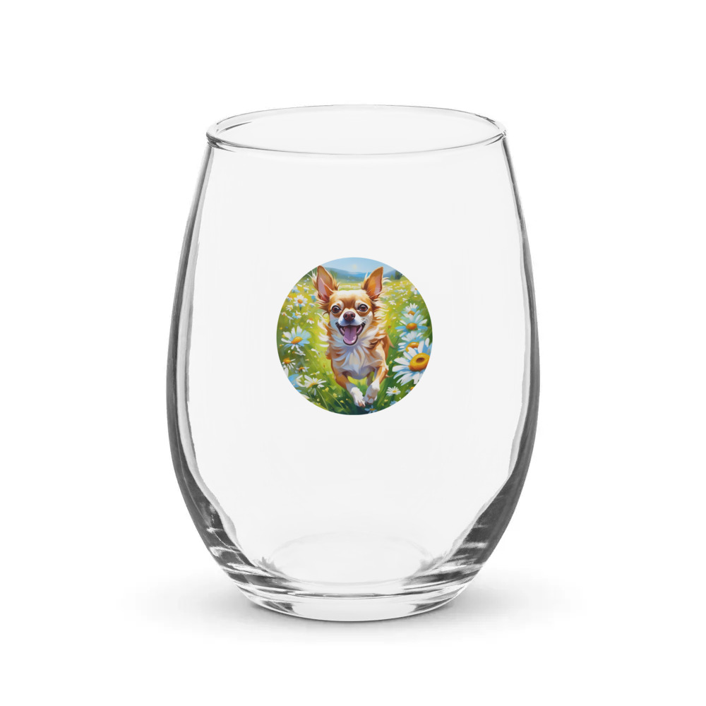 PugMug Custom Chihuahua Stemless Wine Glass