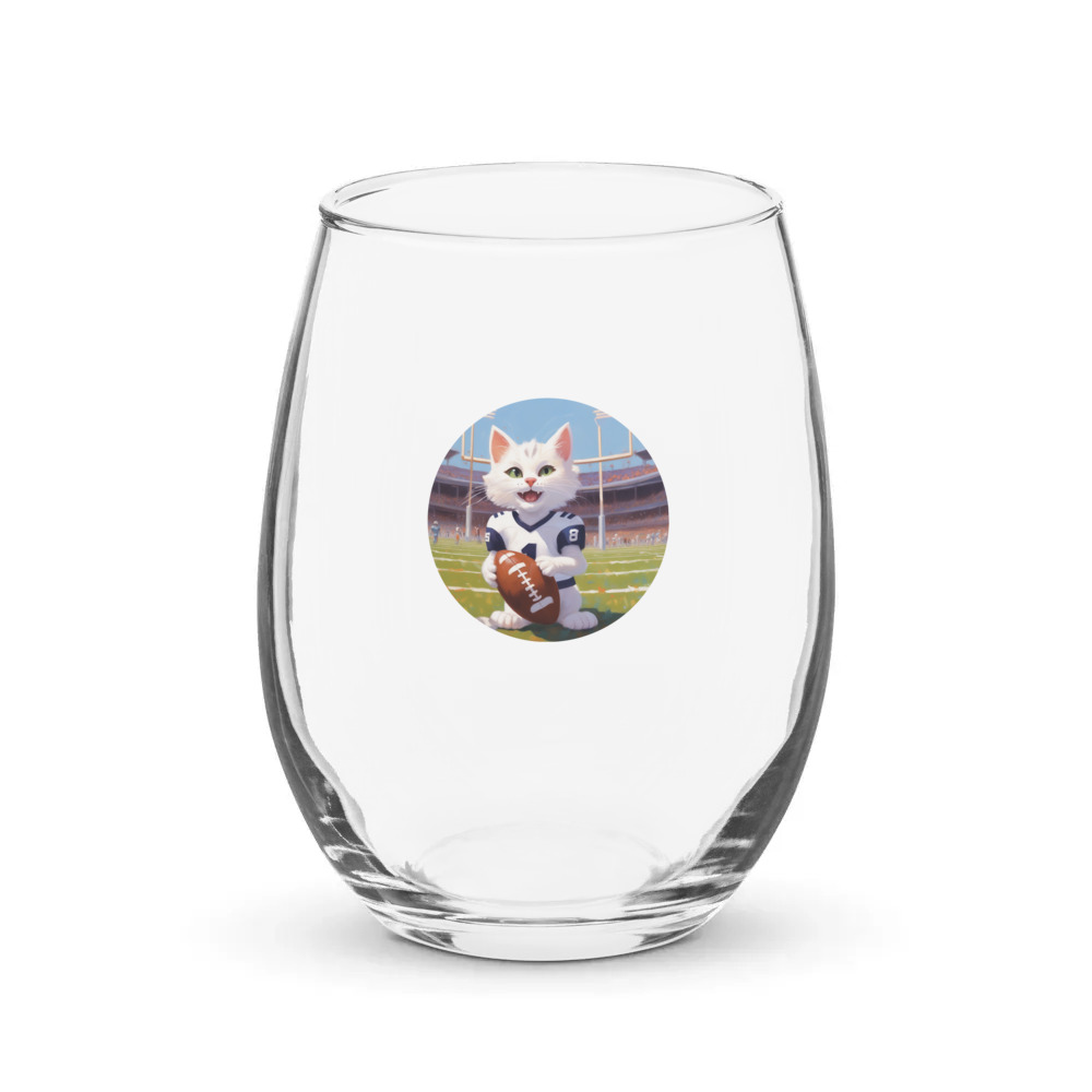 PugMug Custom White Companion Cat Stemless Wine Glass