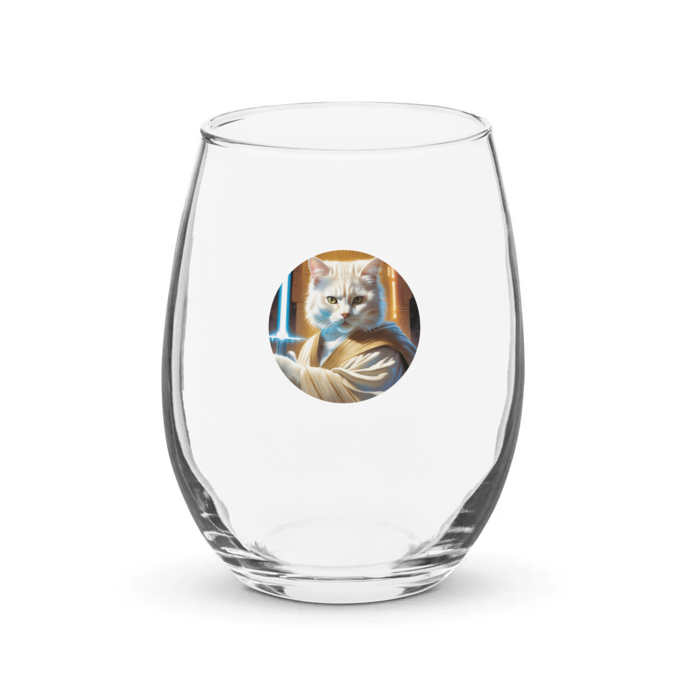 PugMug Custom White Exotic Cat Stemless Wine Glass