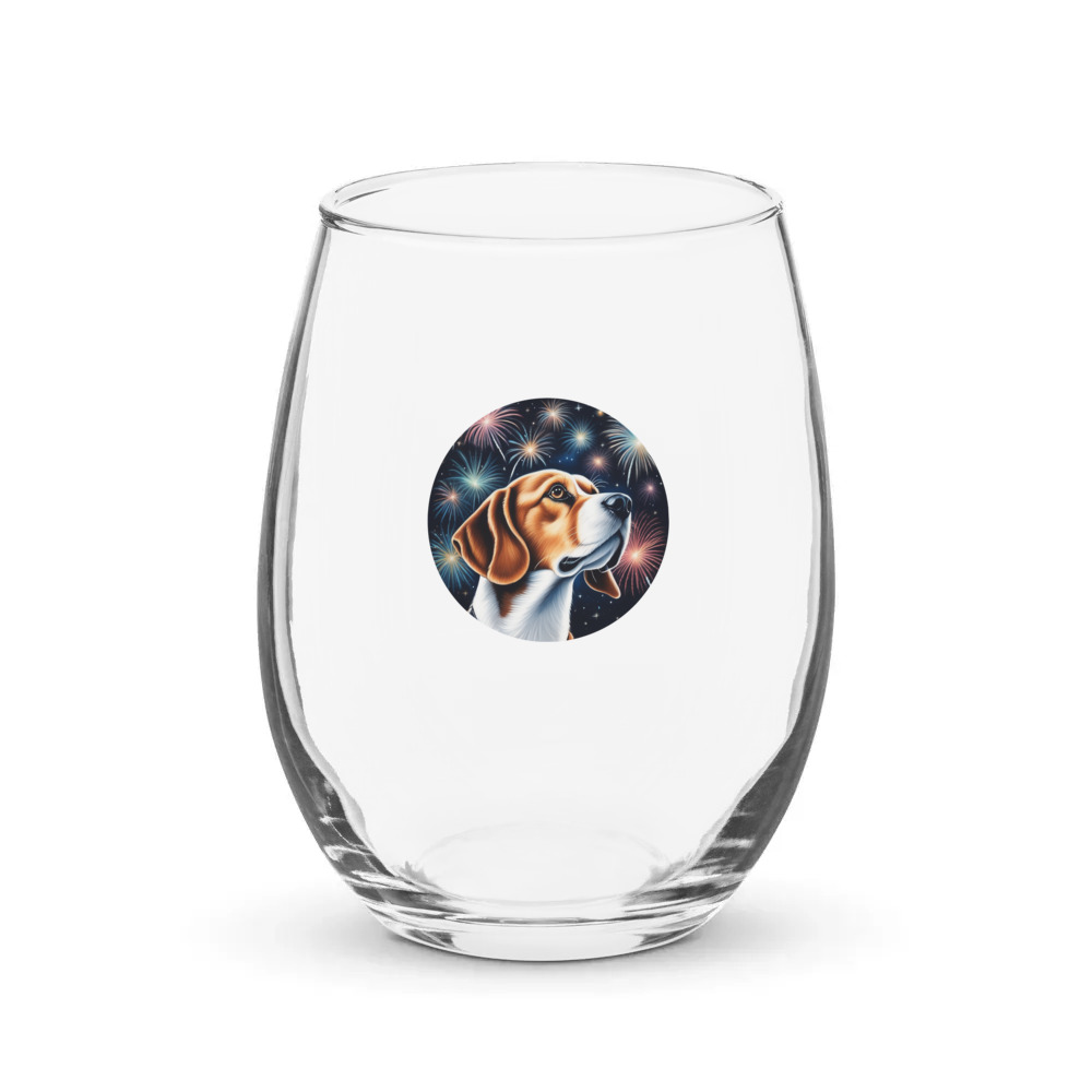 PugMug Custom Beagle Stemless Wine Glass