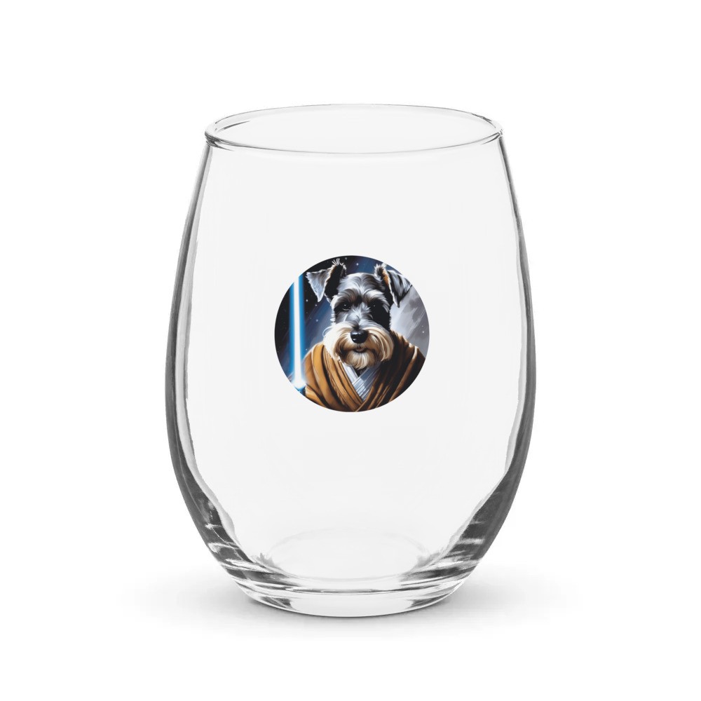 PugMug Custom Miniature Schnauzer Stemless Wine Glass
