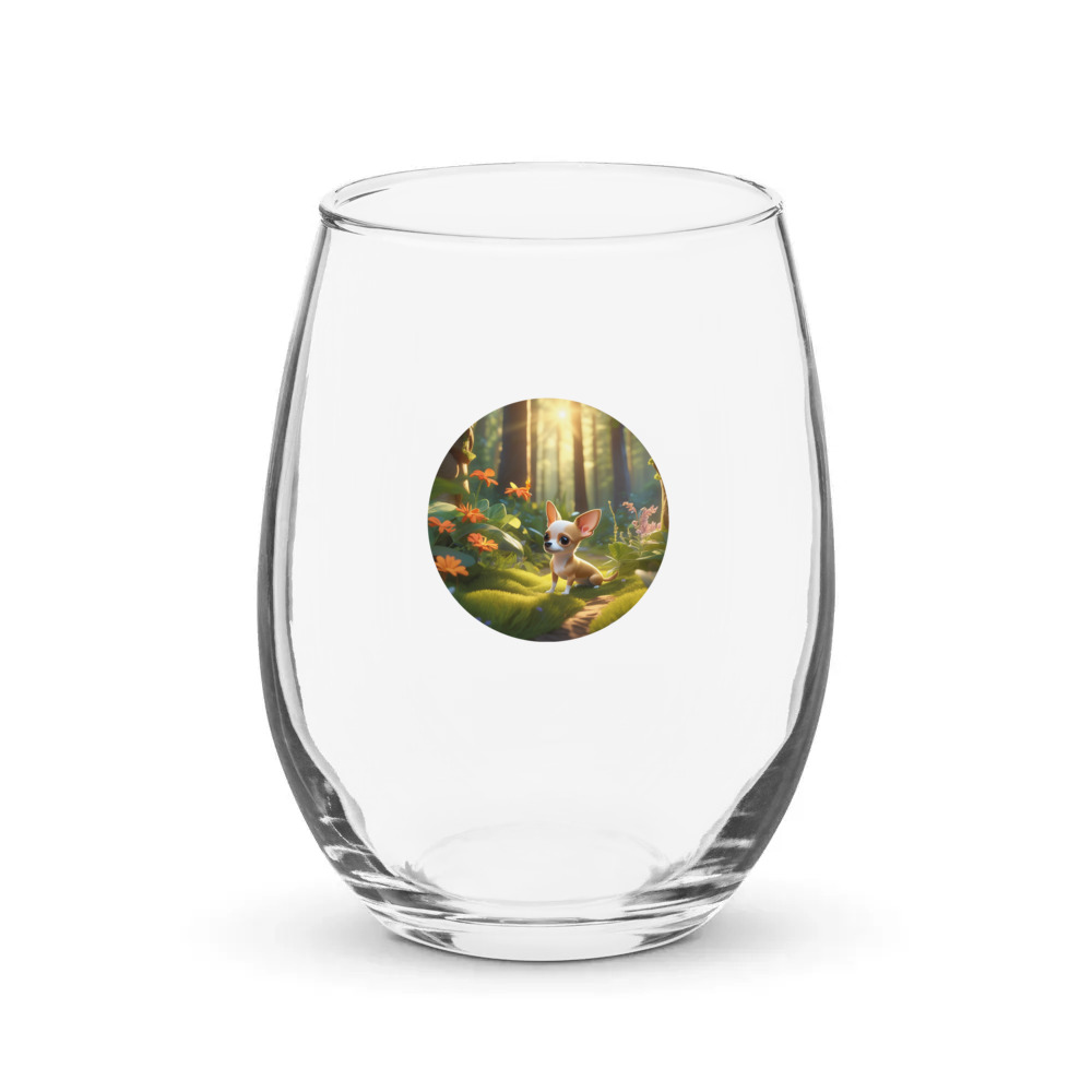 PugMug Custom Chihuahua Stemless Wine Glass