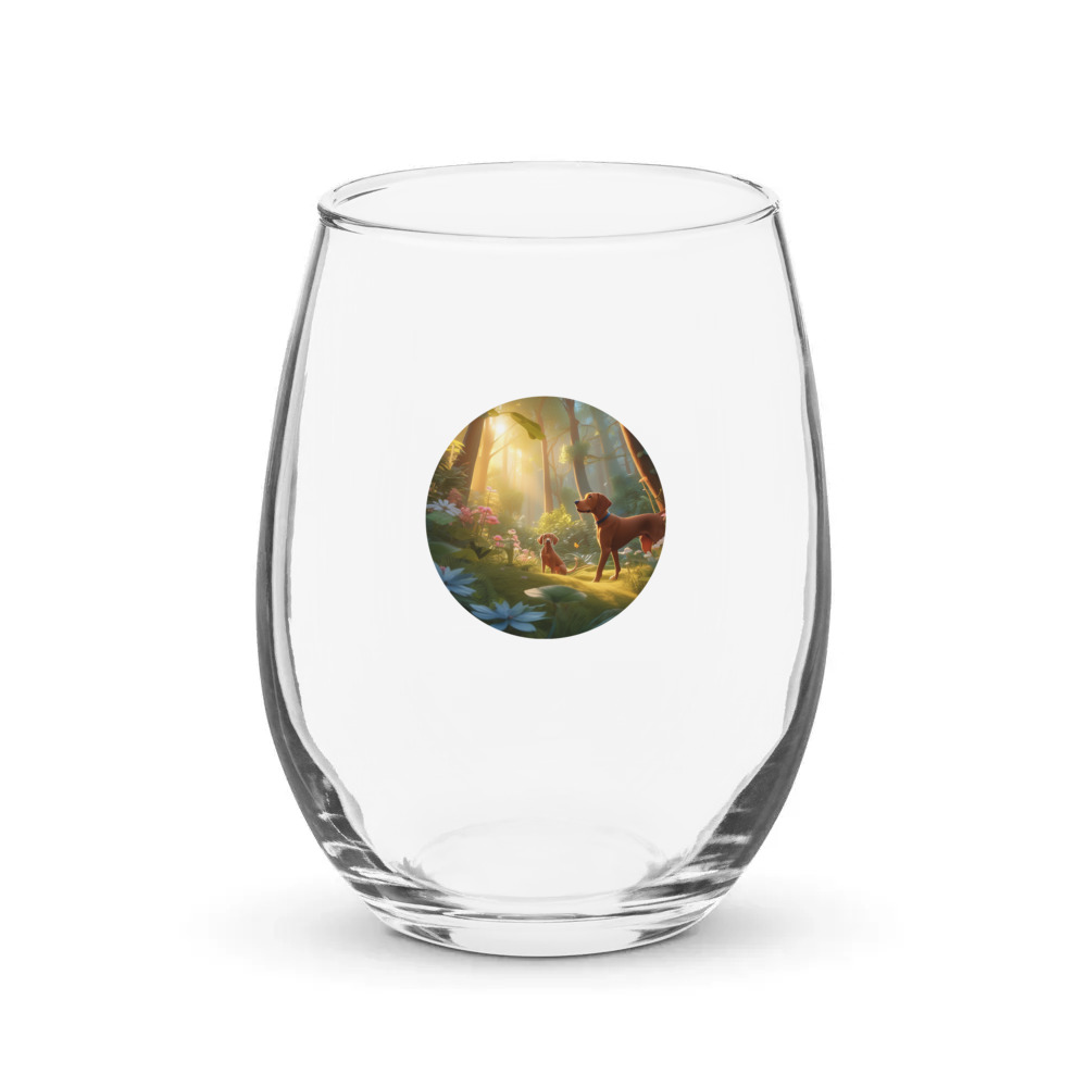 PugMug Custom Vizsla Stemless Wine Glass