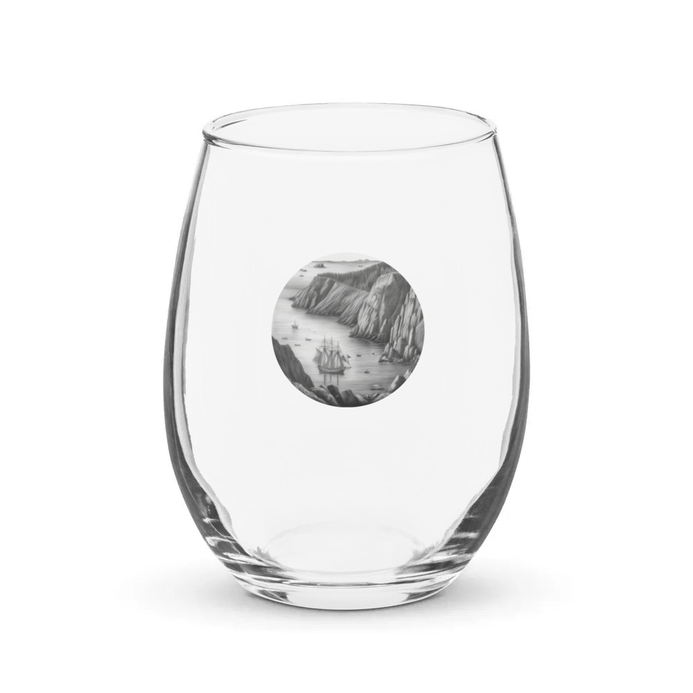 PugMug Custom Newfoundland Stemless Wine Glass