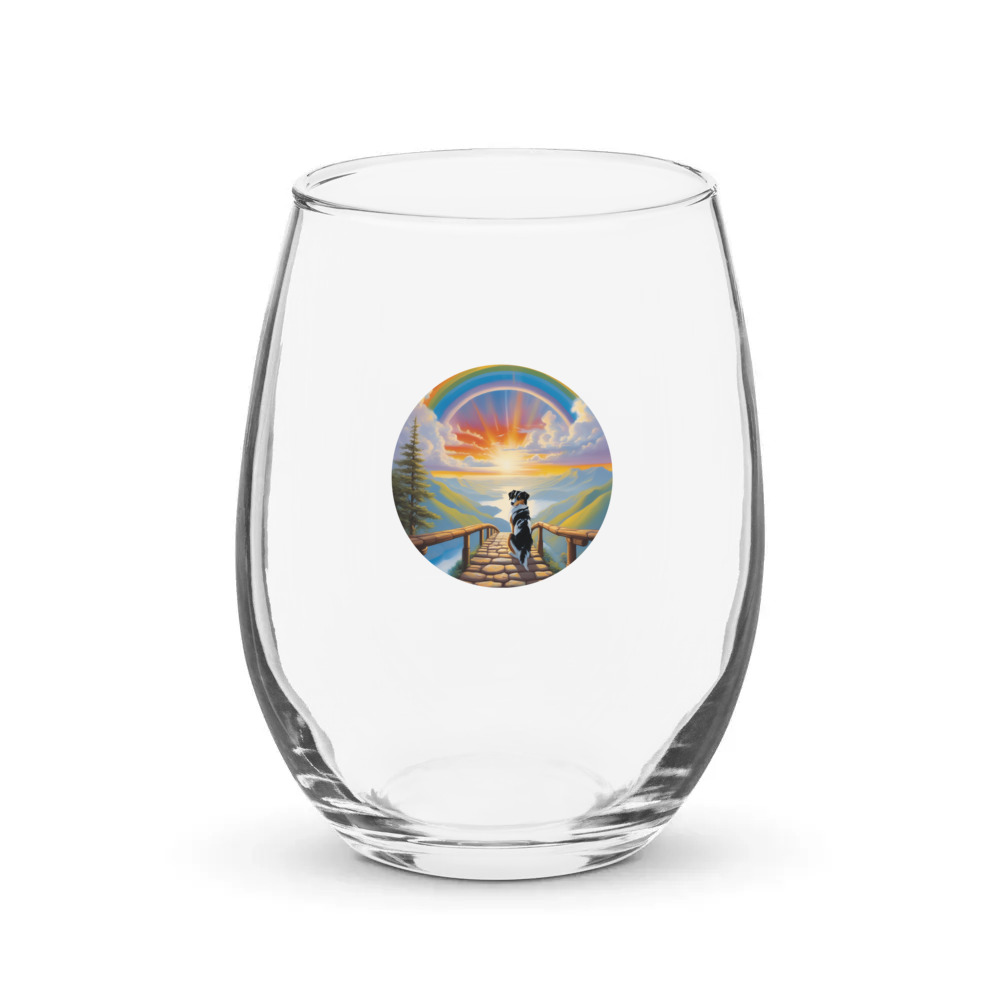 PugMug Custom Miniature American Shepherd Stemless Wine Glass