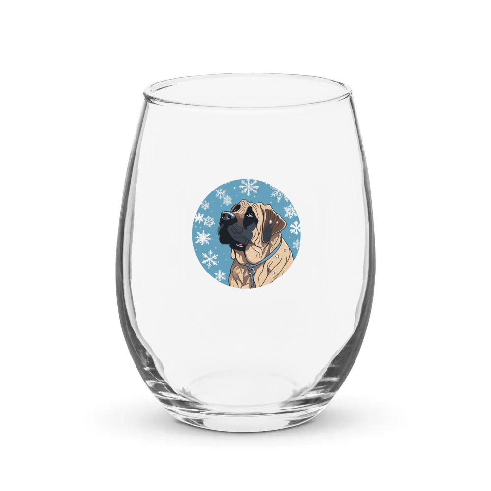 PugMug Custom Mastiff Stemless Wine Glass