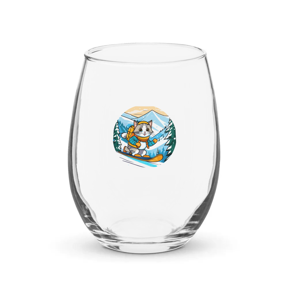 PugMug Custom Tabby Ragdoll Cat Stemless Wine Glass