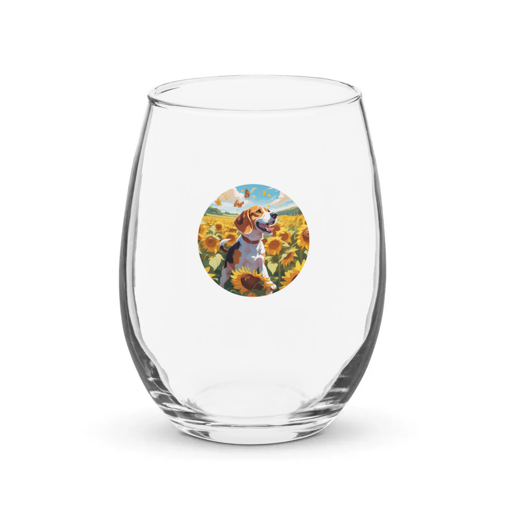 PugMug Custom Beagle Stemless Wine Glass