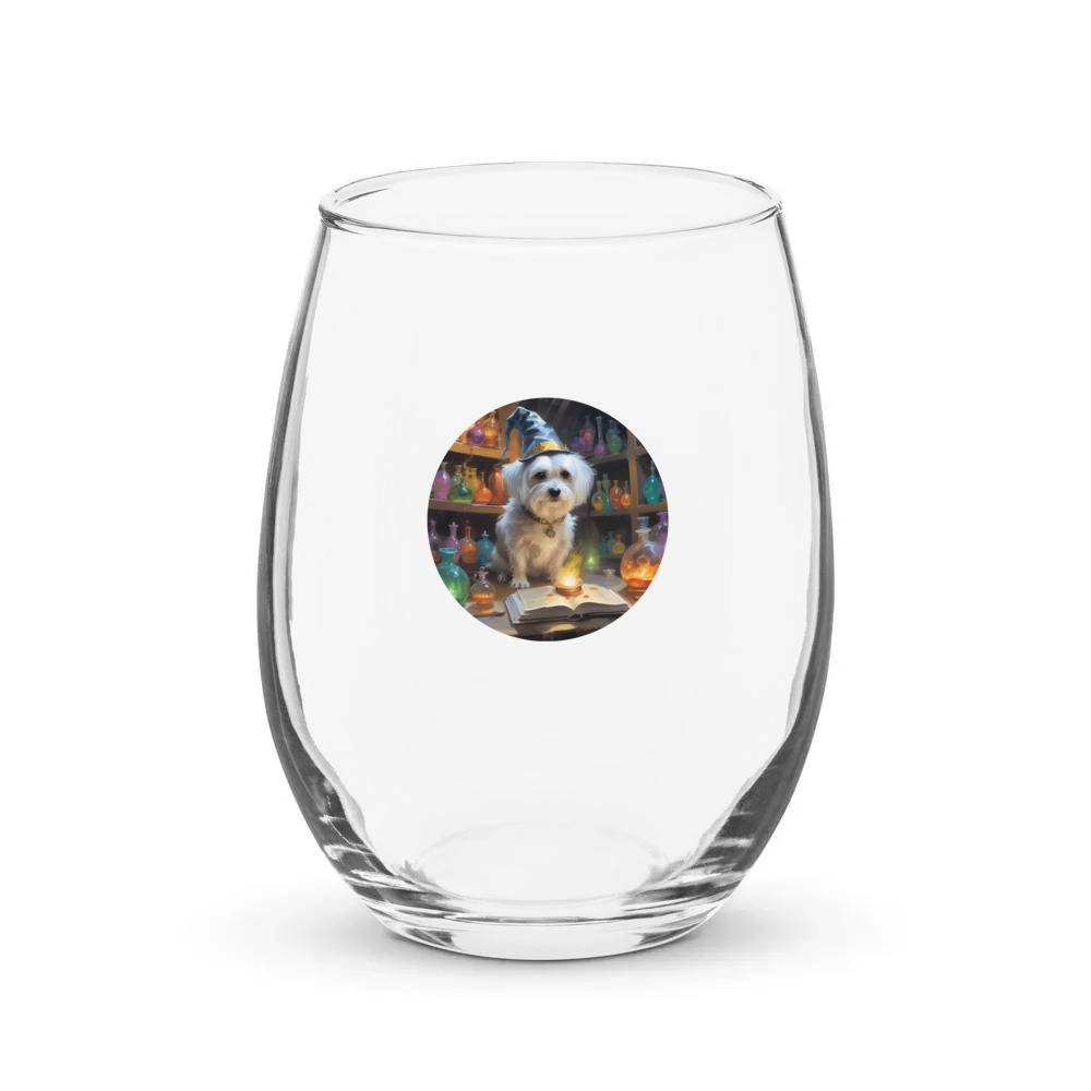 PugMug Custom Leo Stemless Wine Glass