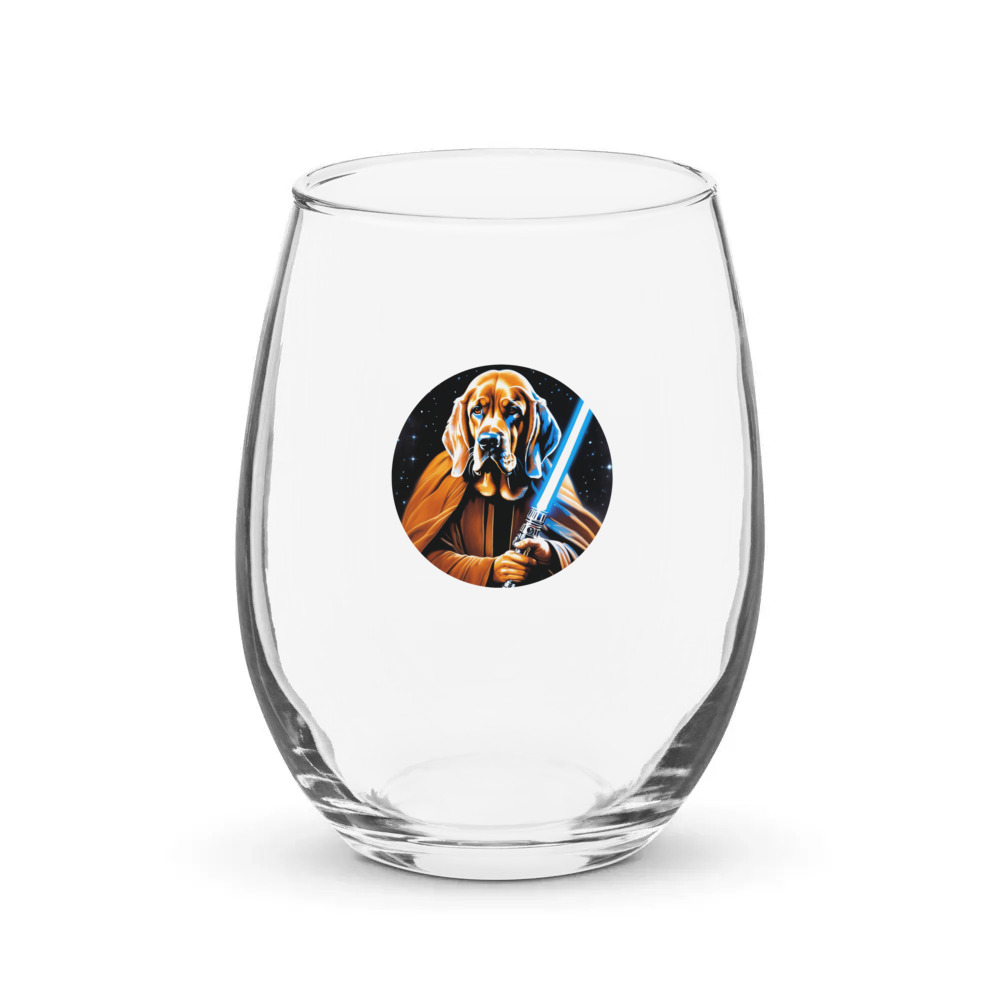 PugMug Custom Bloodhound Stemless Wine Glass
