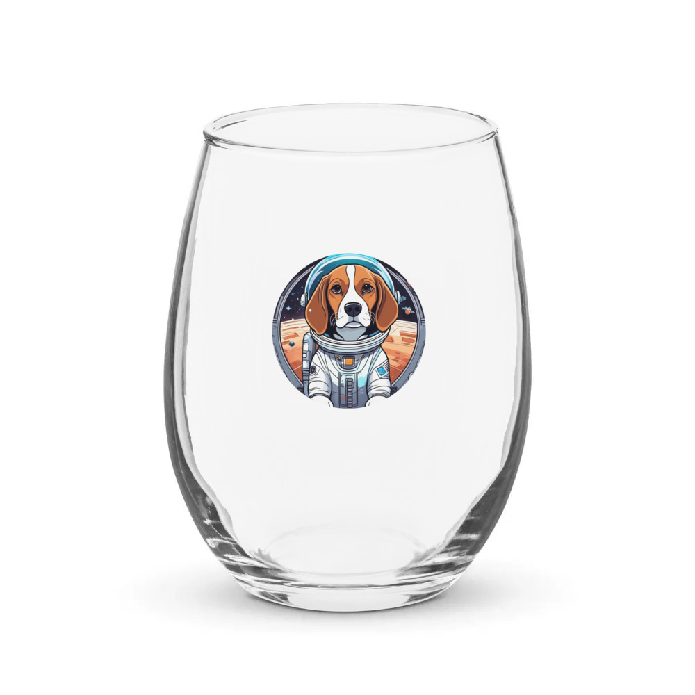 PugMug Custom Beagle Stemless Wine Glass