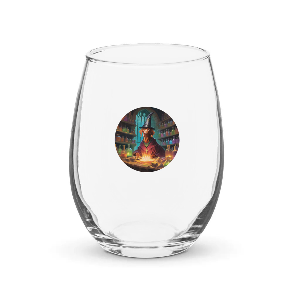 PugMug Custom Vizsla Stemless Wine Glass