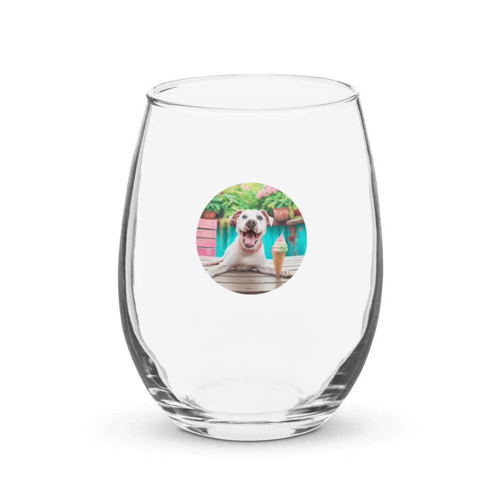 PugMug Custom Melody Stemless Wine Glass