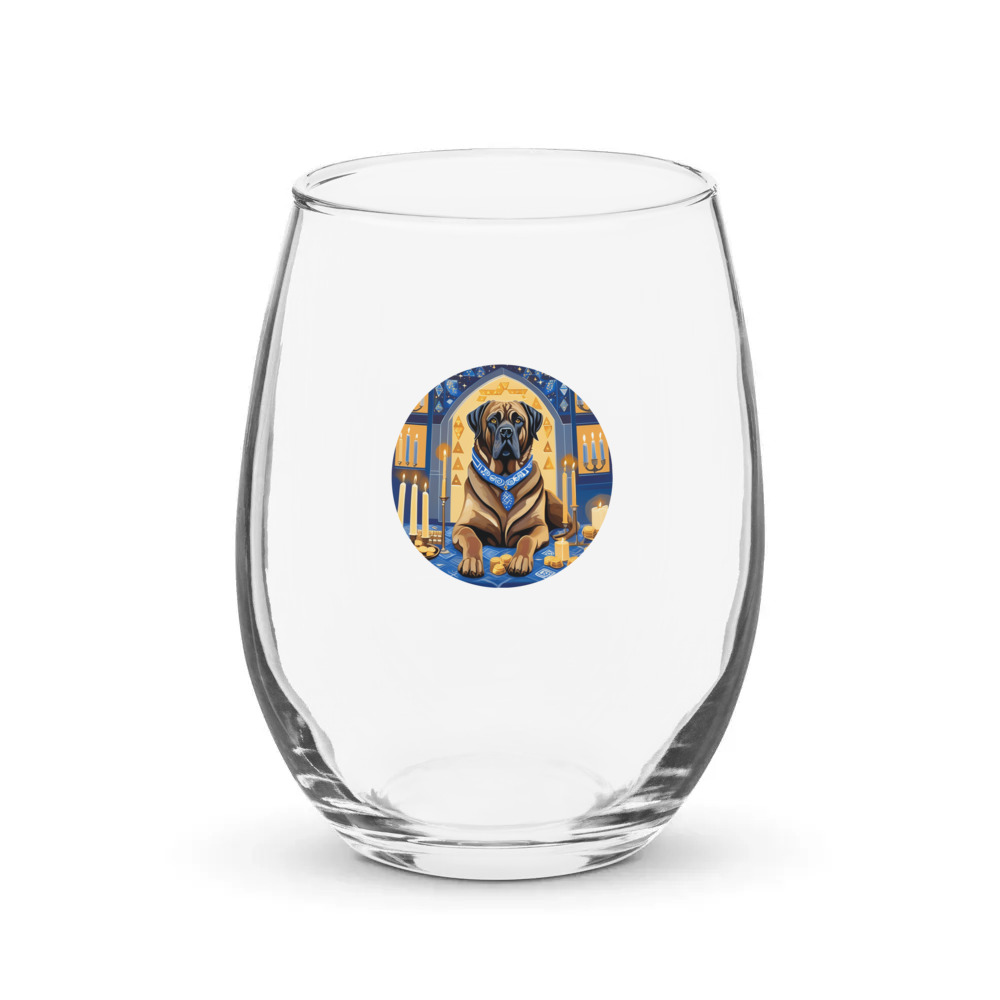 PugMug Custom Mastiff Stemless Wine Glass