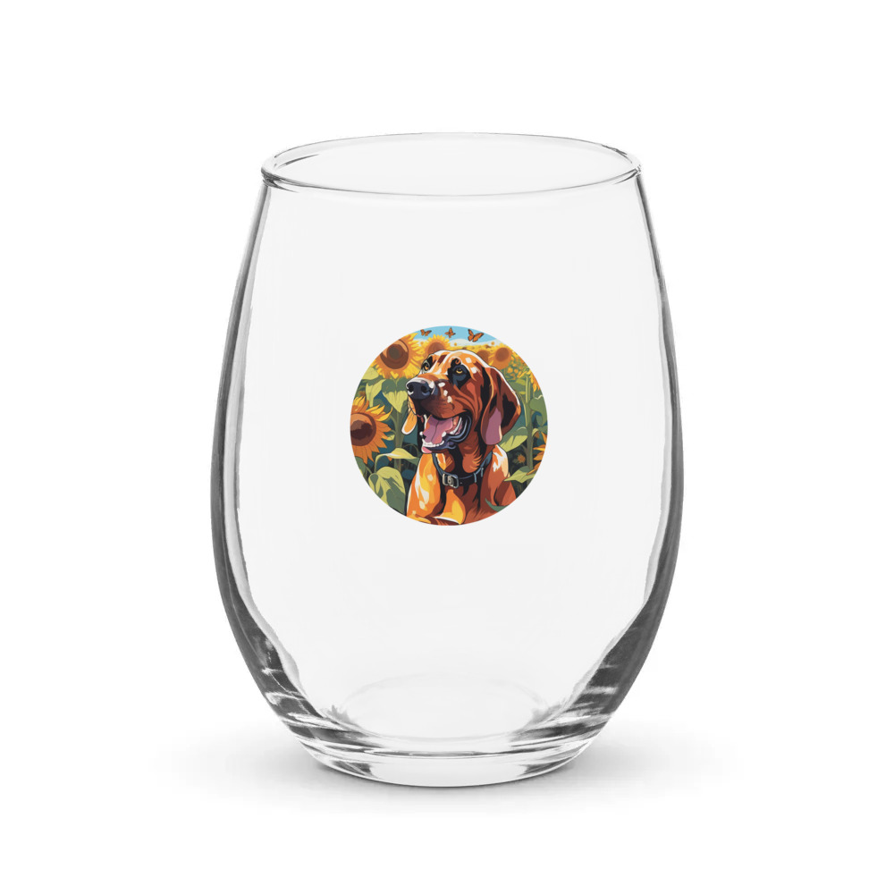PugMug Custom Bloodhound Stemless Wine Glass