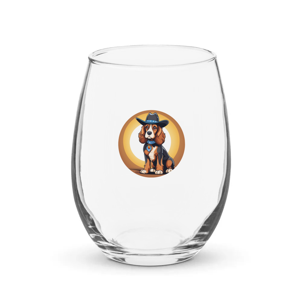 PugMug Custom English Cocker Spaniel Stemless Wine Glass