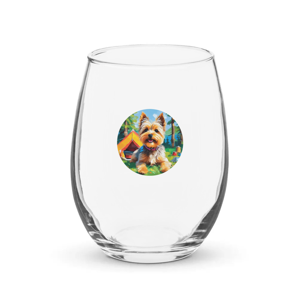 PugMug Custom Cairn Terrier Stemless Wine Glass