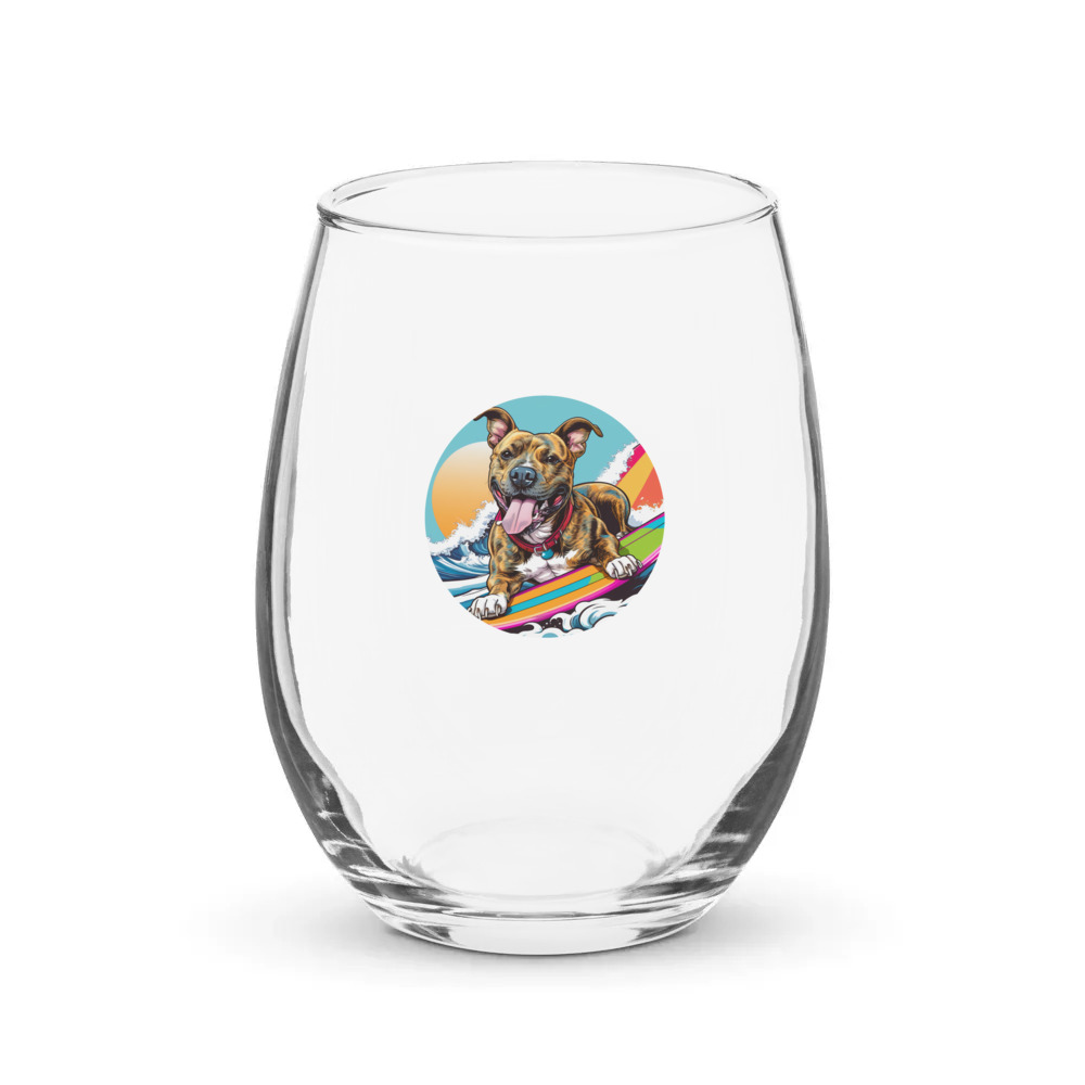 PugMug Custom Tony Hawk Stemless Wine Glass