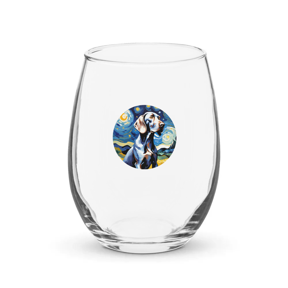 PugMug Custom Weimaraner Stemless Wine Glass