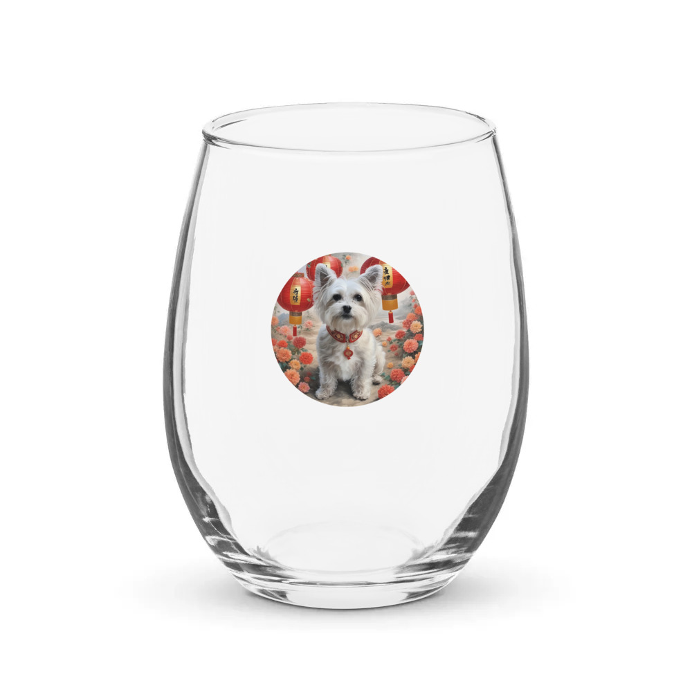 PugMug Custom Leo Stemless Wine Glass