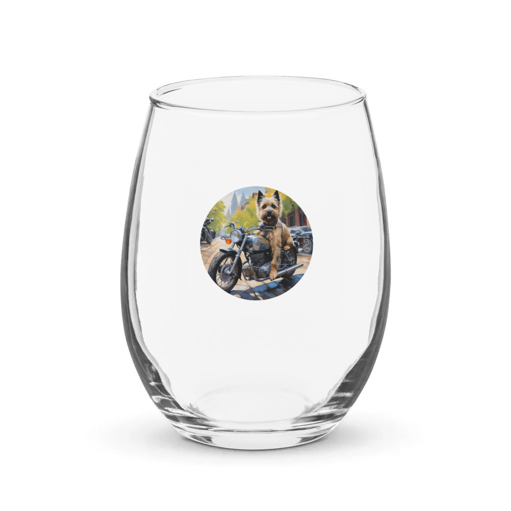 PugMug Custom Cairn Terrier Stemless Wine Glass