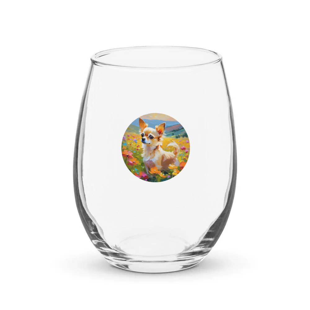 PugMug Custom Chihuahua Stemless Wine Glass