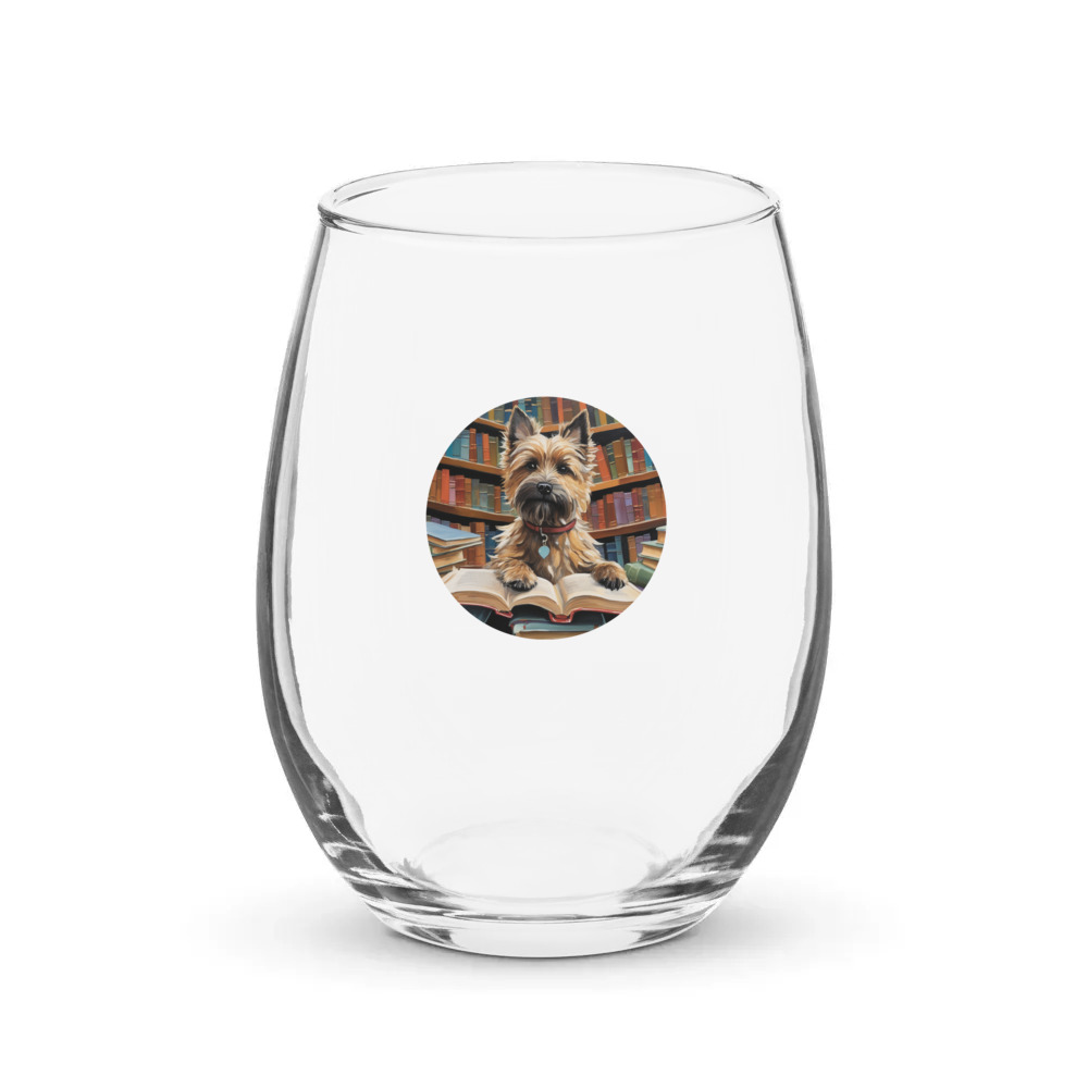 PugMug Custom Cairn Terrier Stemless Wine Glass