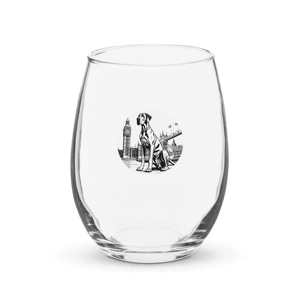 PugMug Custom Great Dane Stemless Wine Glass