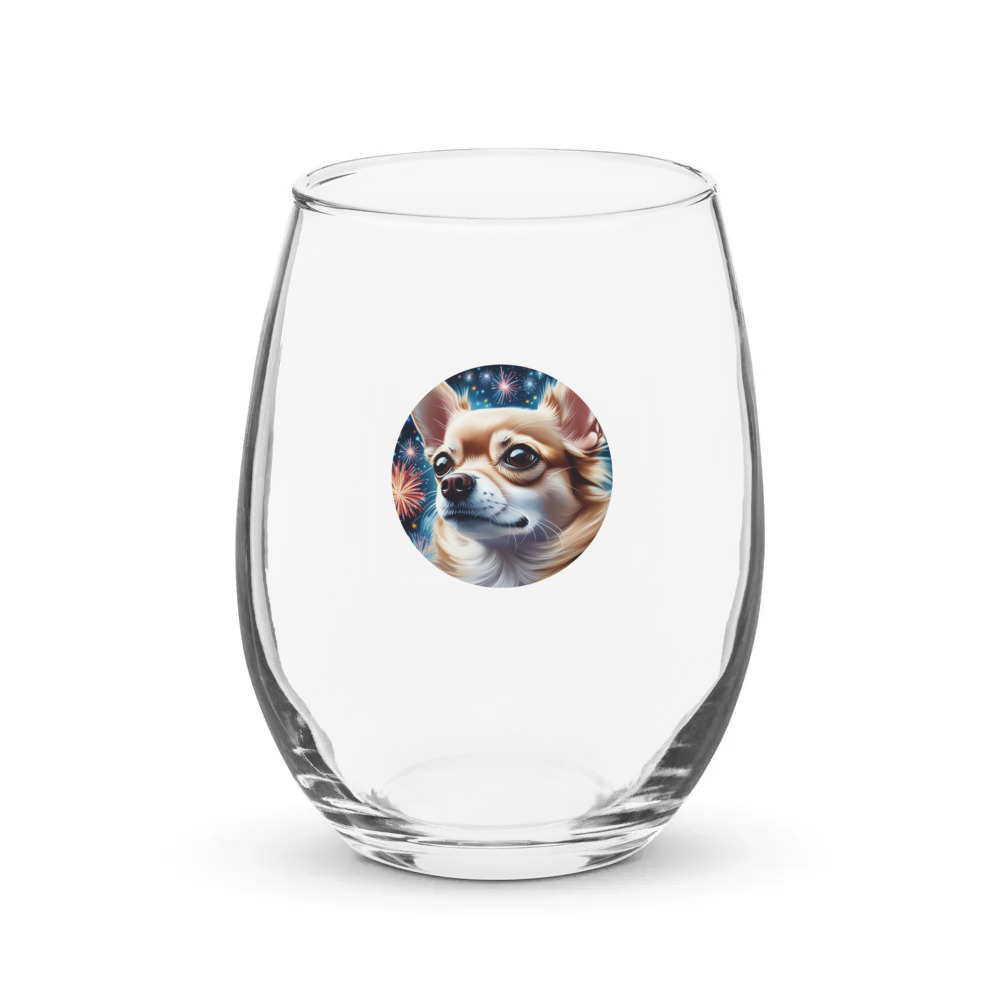 PugMug Custom Chihuahua Stemless Wine Glass