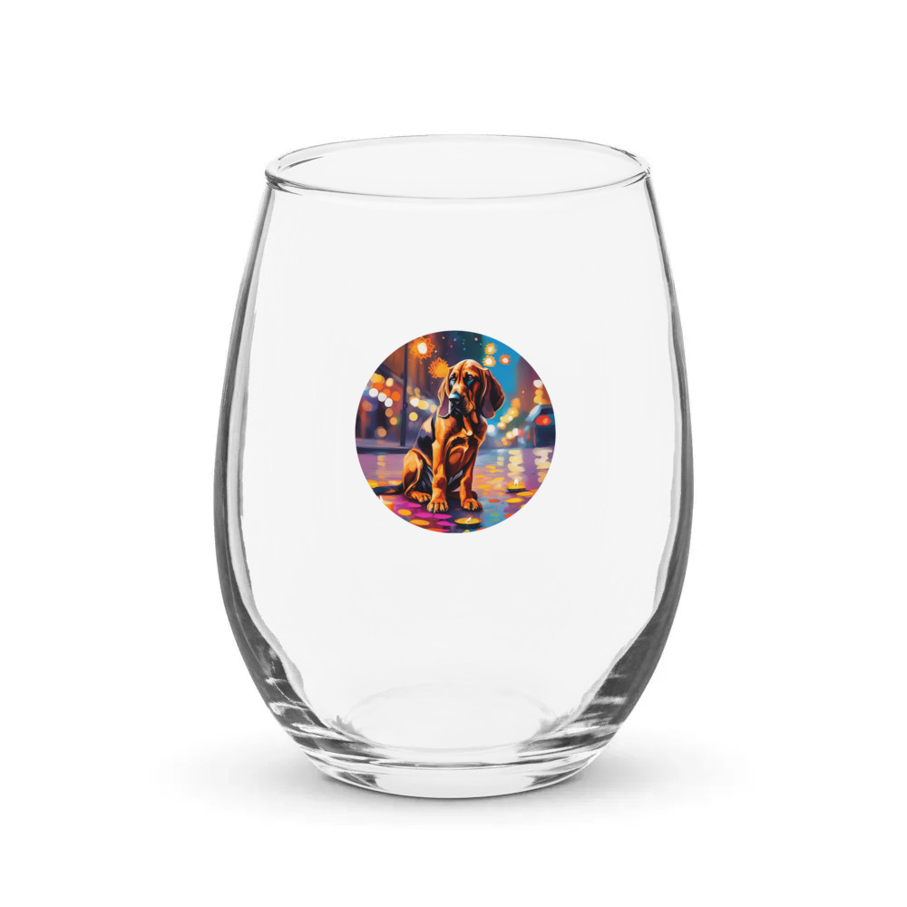 PugMug Custom Bloodhound Stemless Wine Glass