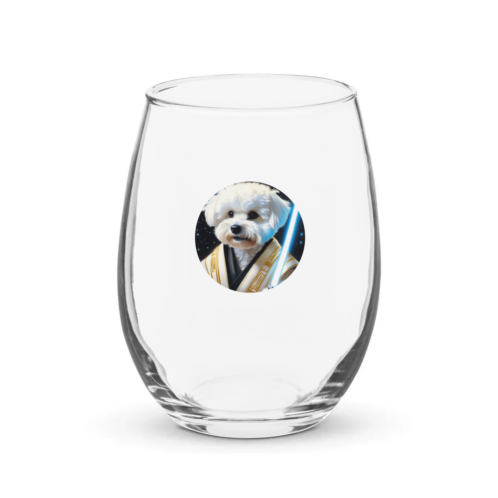 PugMug Custom Bichons Frise Stemless Wine Glass