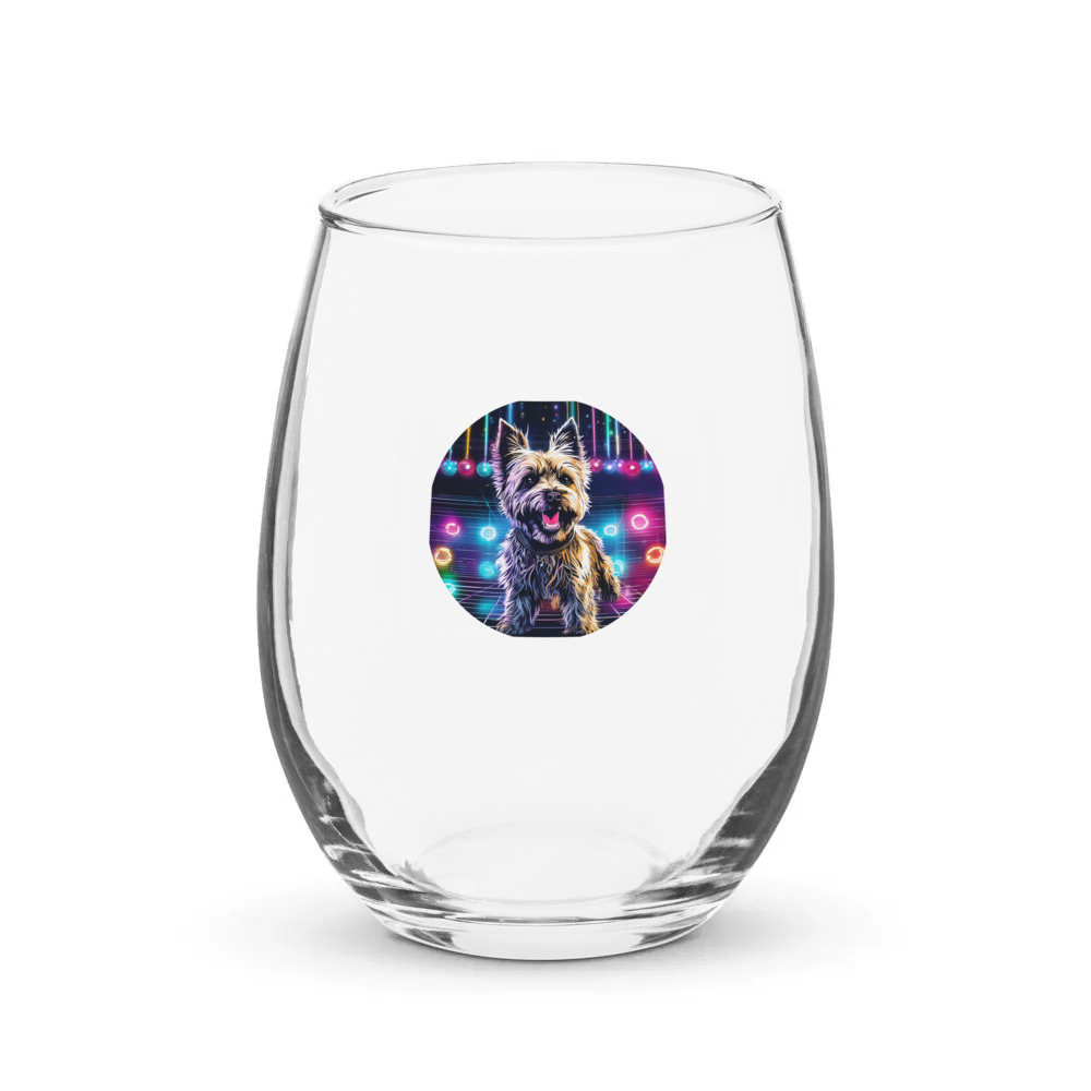 PugMug Custom Cairn Terrier Stemless Wine Glass