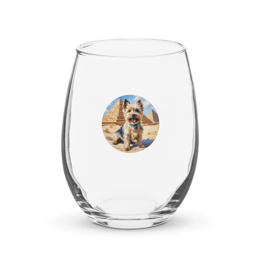 PugMug Custom Cairn Terrier Stemless Wine Glass