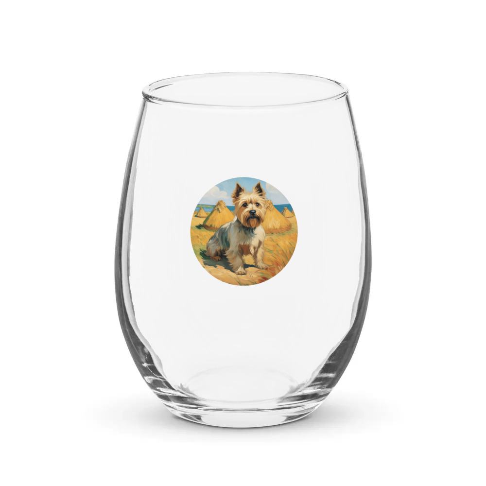 PugMug Custom Cairn Terrier Stemless Wine Glass