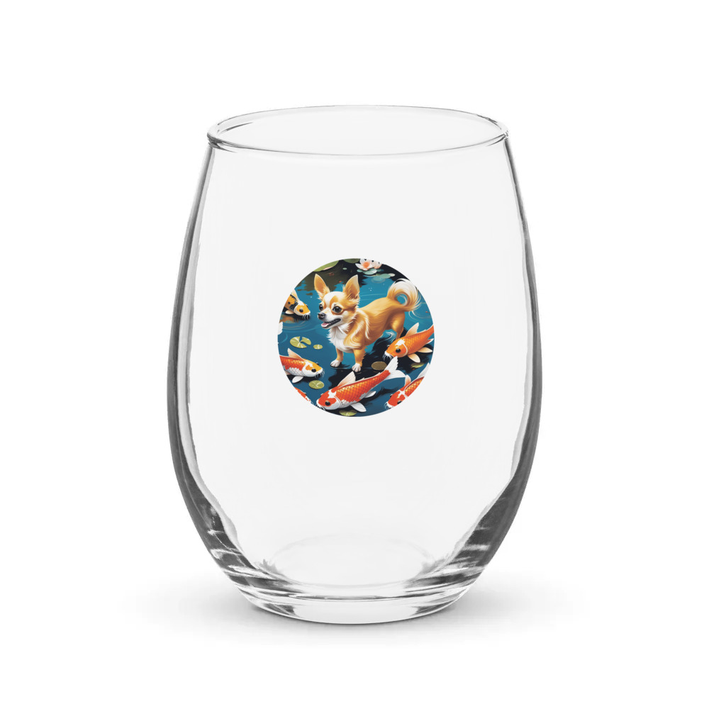 PugMug Custom Chihuahua Stemless Wine Glass