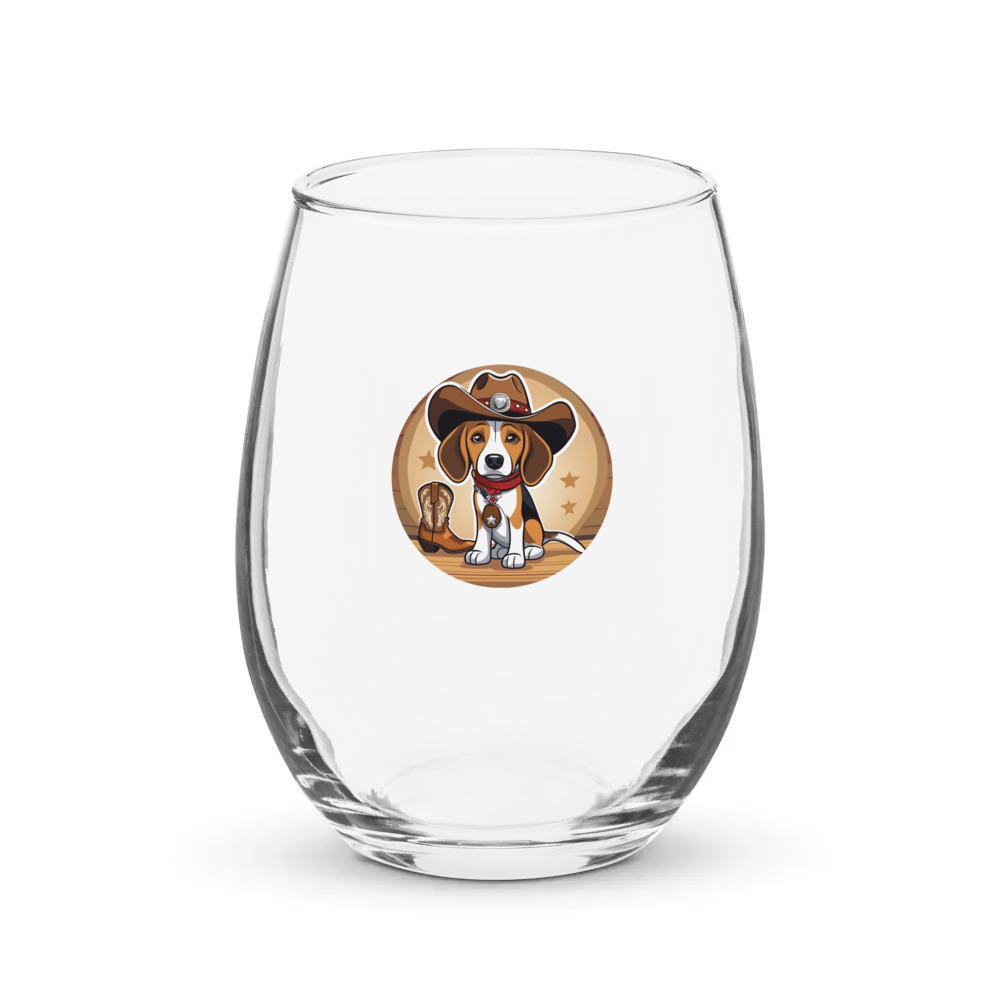 PugMug Custom Beagle Stemless Wine Glass