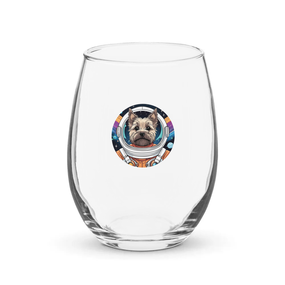 PugMug Custom Cairn Terrier Stemless Wine Glass