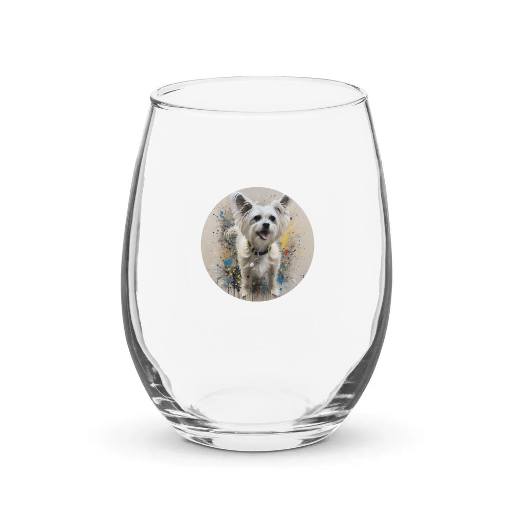PugMug Custom Leo Stemless Wine Glass
