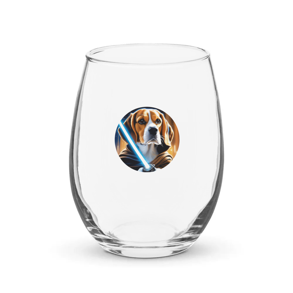 PugMug Custom Beagle Stemless Wine Glass