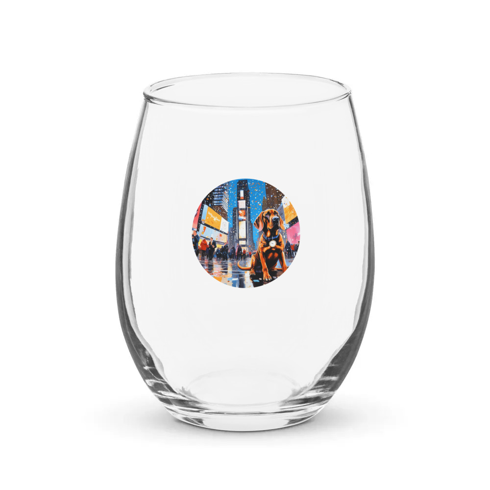 PugMug Custom Bloodhound Stemless Wine Glass