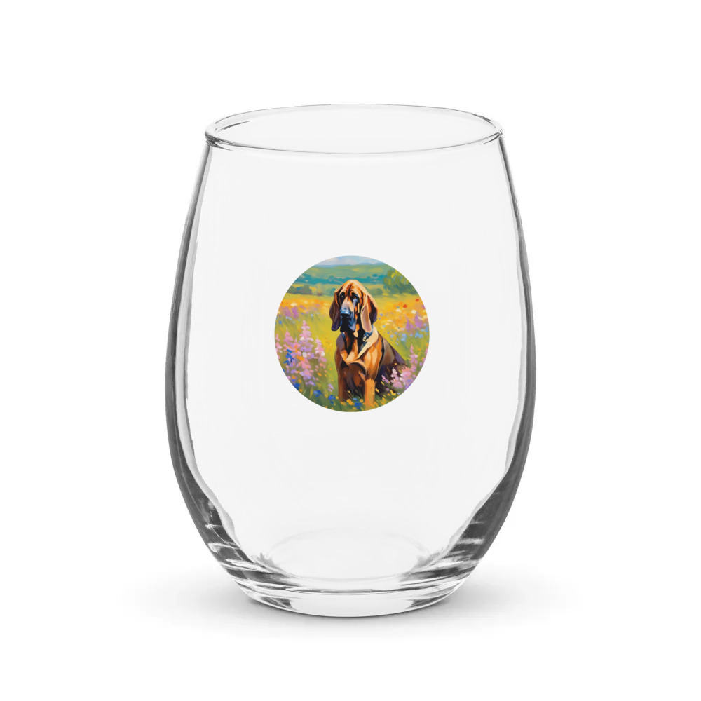 PugMug Custom Bloodhound Stemless Wine Glass