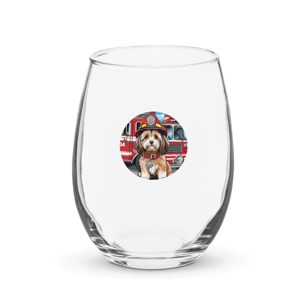 PugMug Custom Tan Havanese Dog Stemless Wine Glass